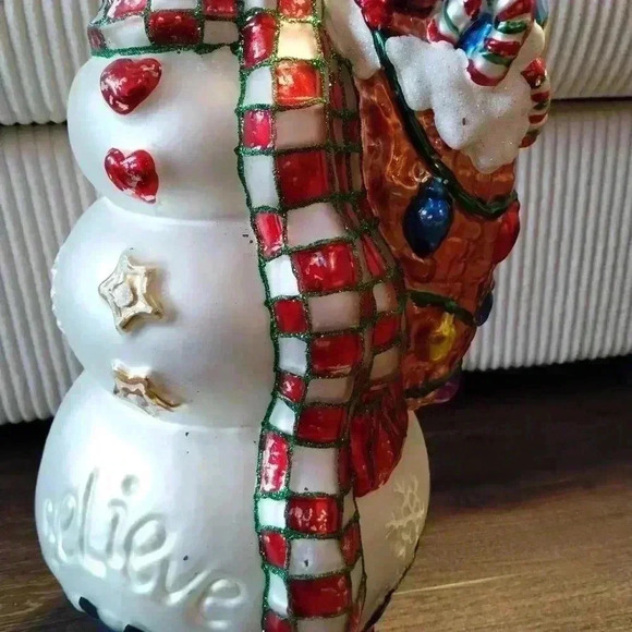Thomas Pacconi Classics Blown Glass Collectible Snowman Statue 14” - Picture 6 of 16